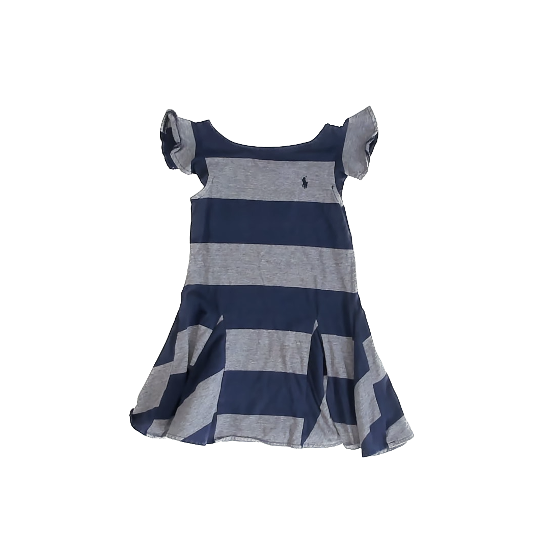 Ralph Lauren Girls Navy | Grey Dress Size: 4T Navy | Grey