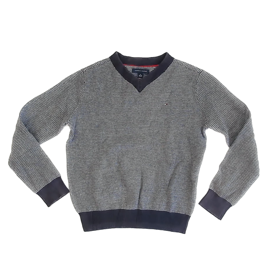 Tommy Hilfiger Boys Navy | Grey Sweater Size: 8-10 Years Navy | Grey