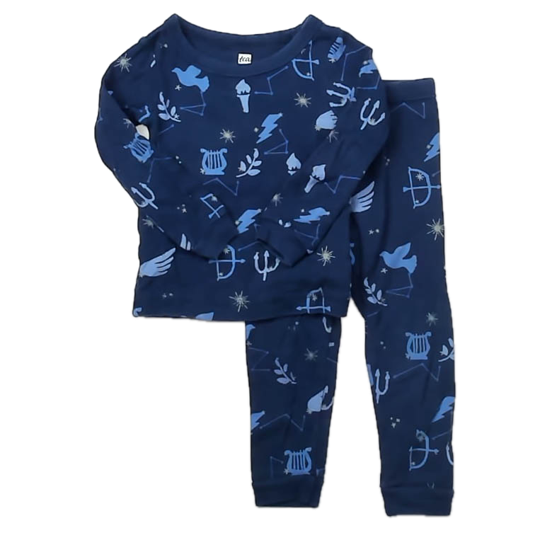 Tea Collection Unisex Navy Harps 2-piece Pajamas Size: 2T Navy Harps