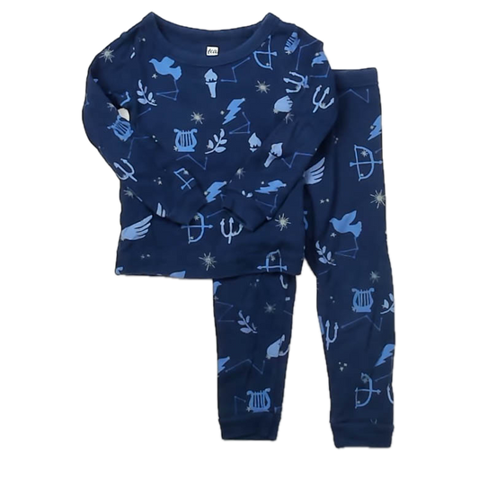 Tea Collection Unisex Navy Harps 2-piece Pajamas Size: 2T Navy Harps