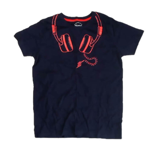 Mightly Boys Navy Headphones T-Shirt Size: 12 Years Navy Headphones
