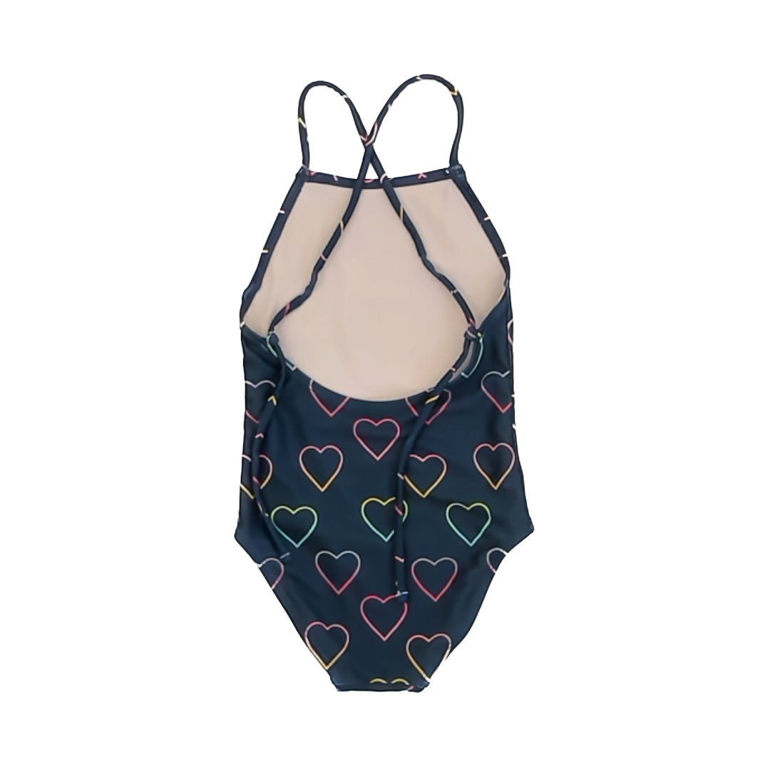 Tea Collection Girls Navy | Hearts One Piece Swimwear Size: 6T Navy | Hearts One Piece
