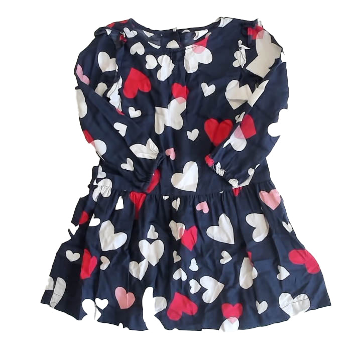 Gap Girls Navy Hearts Dress Size: 4T Navy Hearts