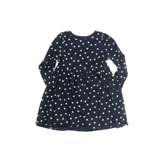 H&M Girls Navy Hearts Dress Size: 4-6 Years Navy Hearts