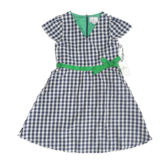 Classic Prep Girls Navy | Ivory Gingham Special Occasion Dress Size: 14 Years Navy | Ivory Gingham