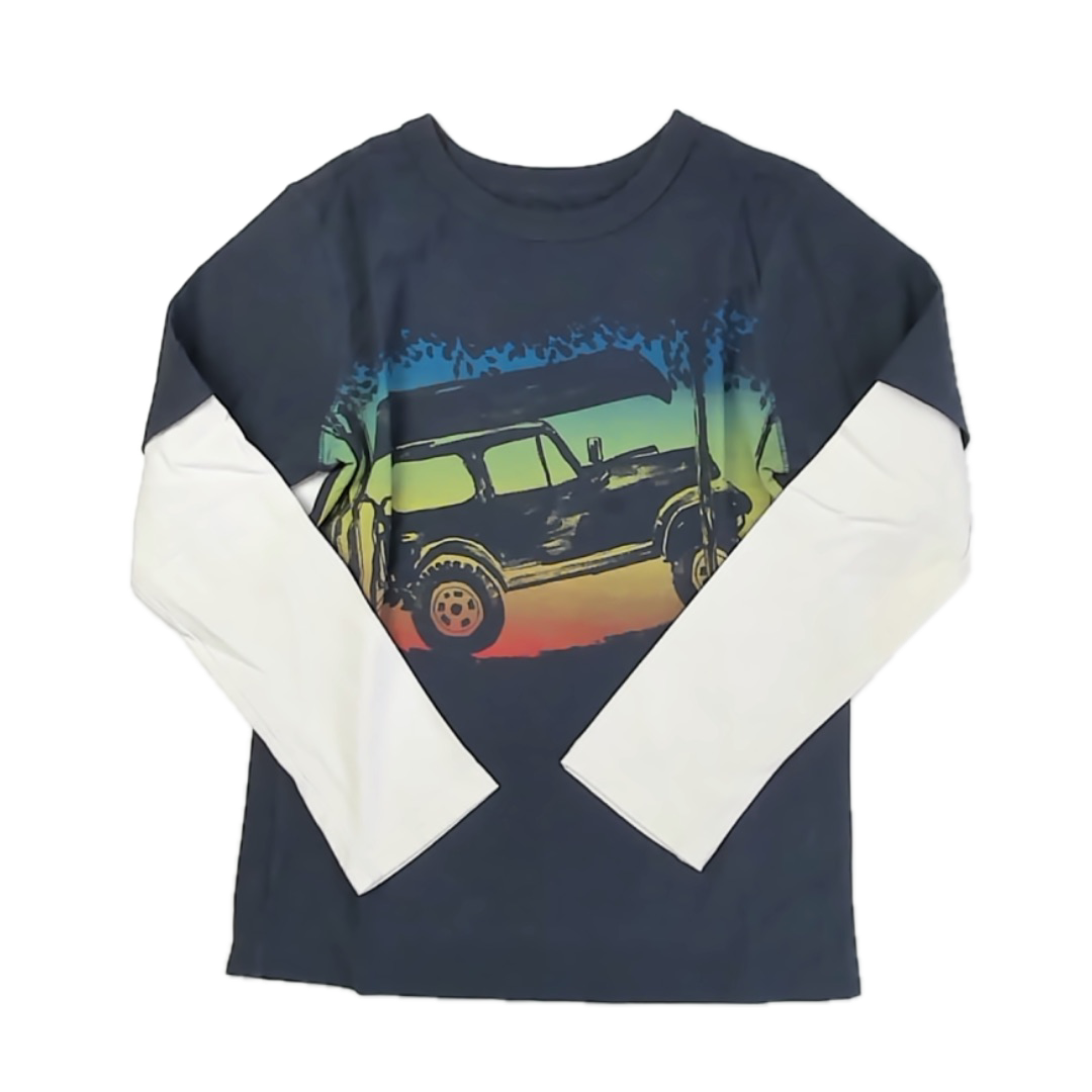 Tea Collection Boys Navy Jeep Long Sleeve T-Shirt Size: 14 Years Navy Jeep
