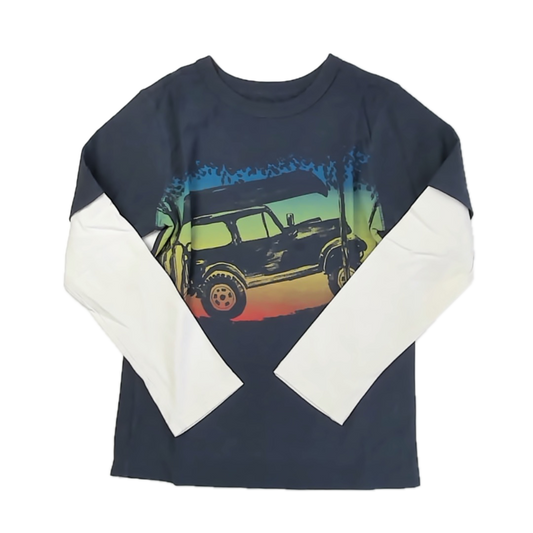 Tea Collection Boys Navy Jeep Long Sleeve T-Shirt Size: 14 Years Navy Jeep