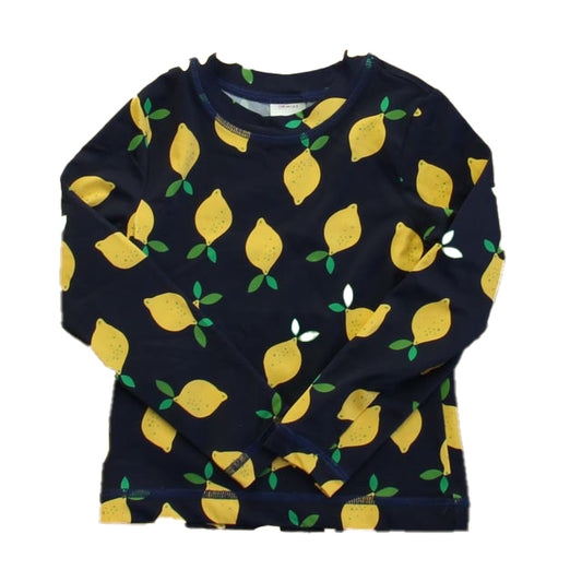 Hanna Andersson Girls Navy Lemons Rashguard Size: 5T