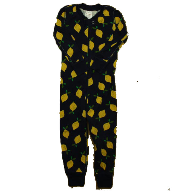 Hanna Andersson Unisex Navy Lemons 1-piece Non-footed Pajamas Size: 3T