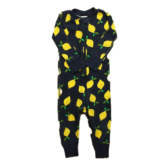 Hanna Andersson Unisex Navy Lemons 1-piece Non-footed Pajamas Size: 12-18 Months