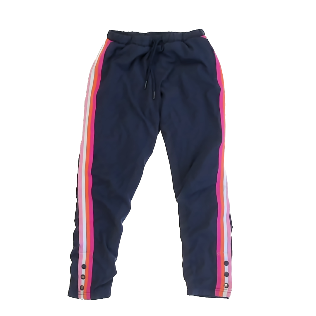 Rockets Of Awesome Girls Navy Lined Casual Pants Size: 8 Years Navy Lined