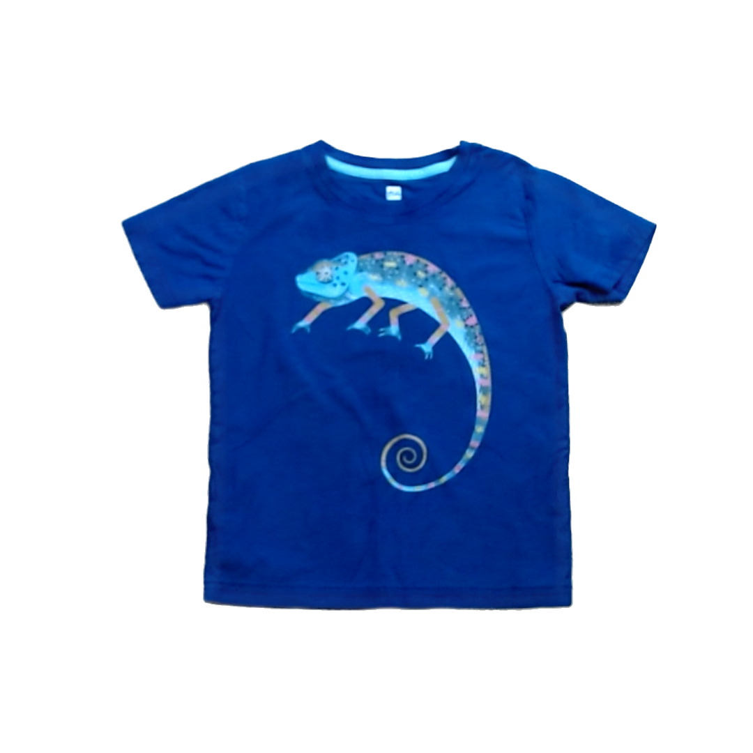 Tea Collection Boys Navy | Lizard Short Sleeve Shirt Size: 6 Years Navy | Lizard