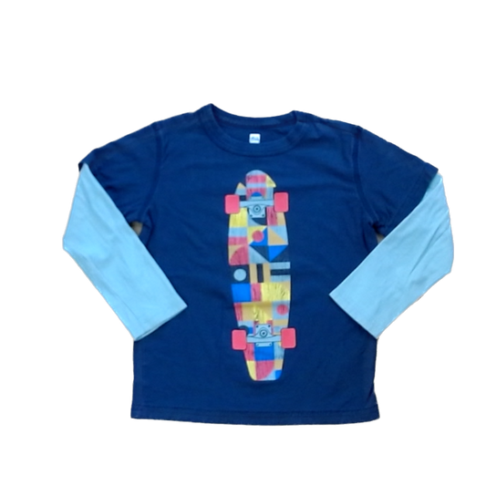 Tea Collection Boys Navy | Long Board Long Sleeve Shirt Size: 6 Years Navy | Long Board