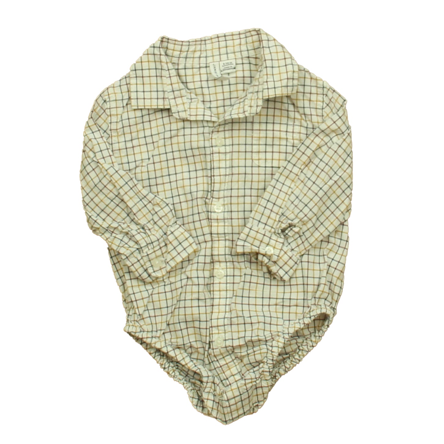 Janie and Jack Boys Navy | Maroon | Tan Plaid Onesie Size: 6-12 Months Navy | Maroon | Tan Plaid