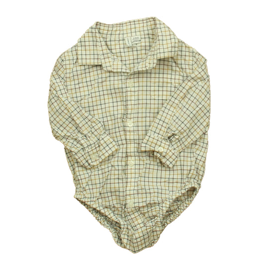 Janie and Jack Boys Navy | Maroon | Tan Plaid Onesie Size: 6-12 Months Navy | Maroon | Tan Plaid