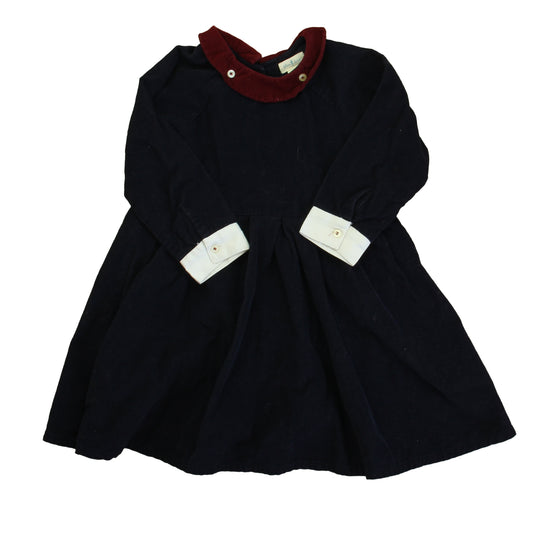 Olive Juice Girls Navy | Maroon Dress Size: 4T