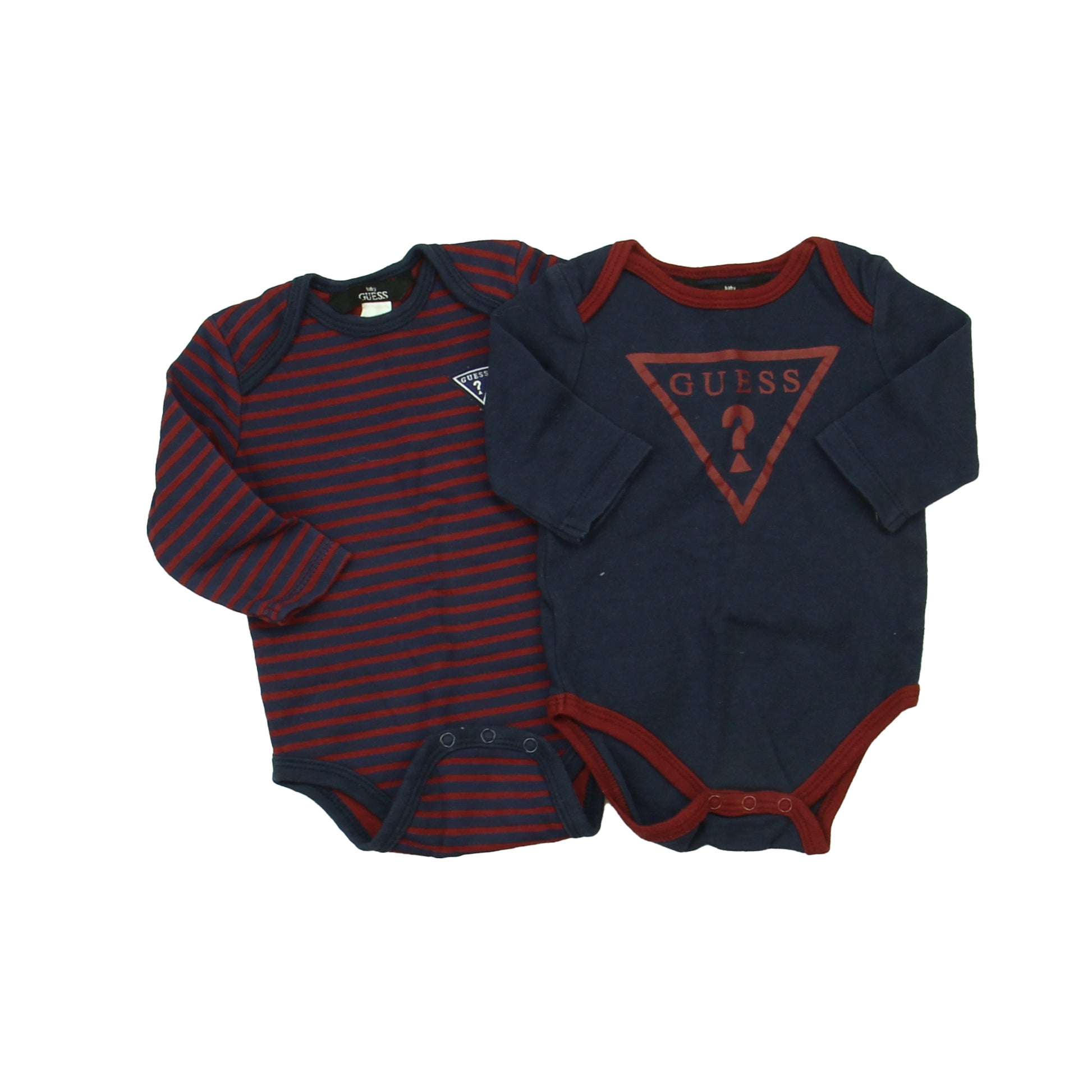 Guess Boys Navy | Maroon Onesie Size: 3-6 Months Navy | Maroon