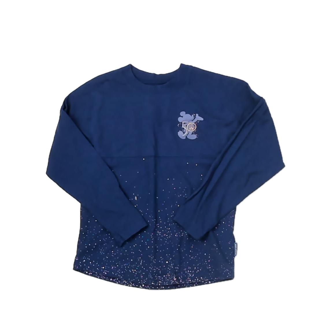 Disney Girls Navy Mickey Long Sleeve T-Shirt Size: 7-8 Years Navy Mickey