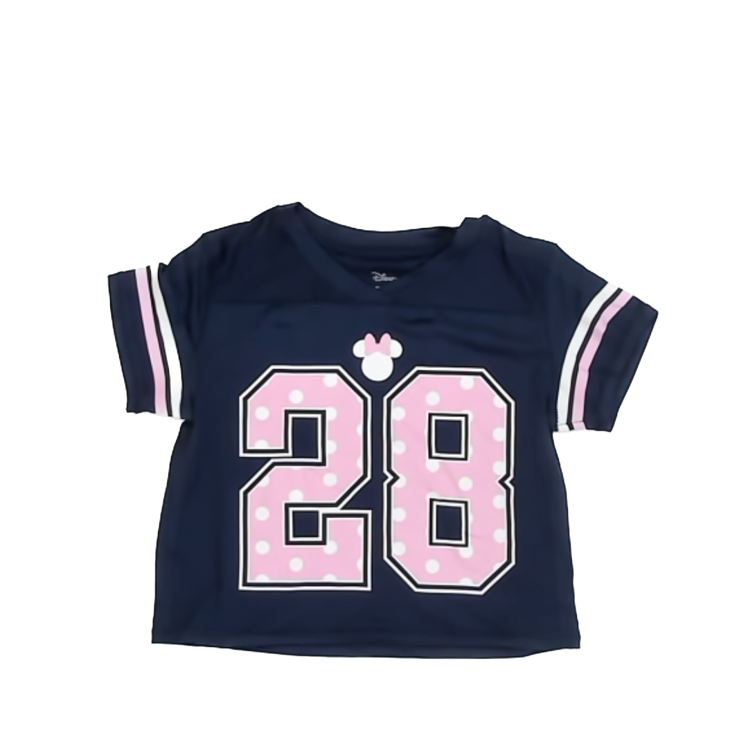 Disney Girls Navy Minnie Mouse Short Sleeve Shirt Size: 6 Years Navy Minnie Mouse
