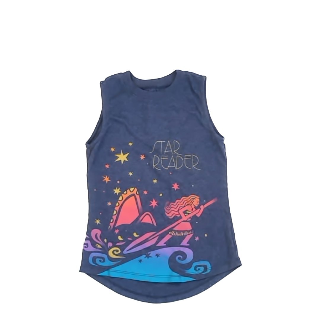 Disney Girls Navy Moana Tank Top Size: 5-6 Years Navy Moana
