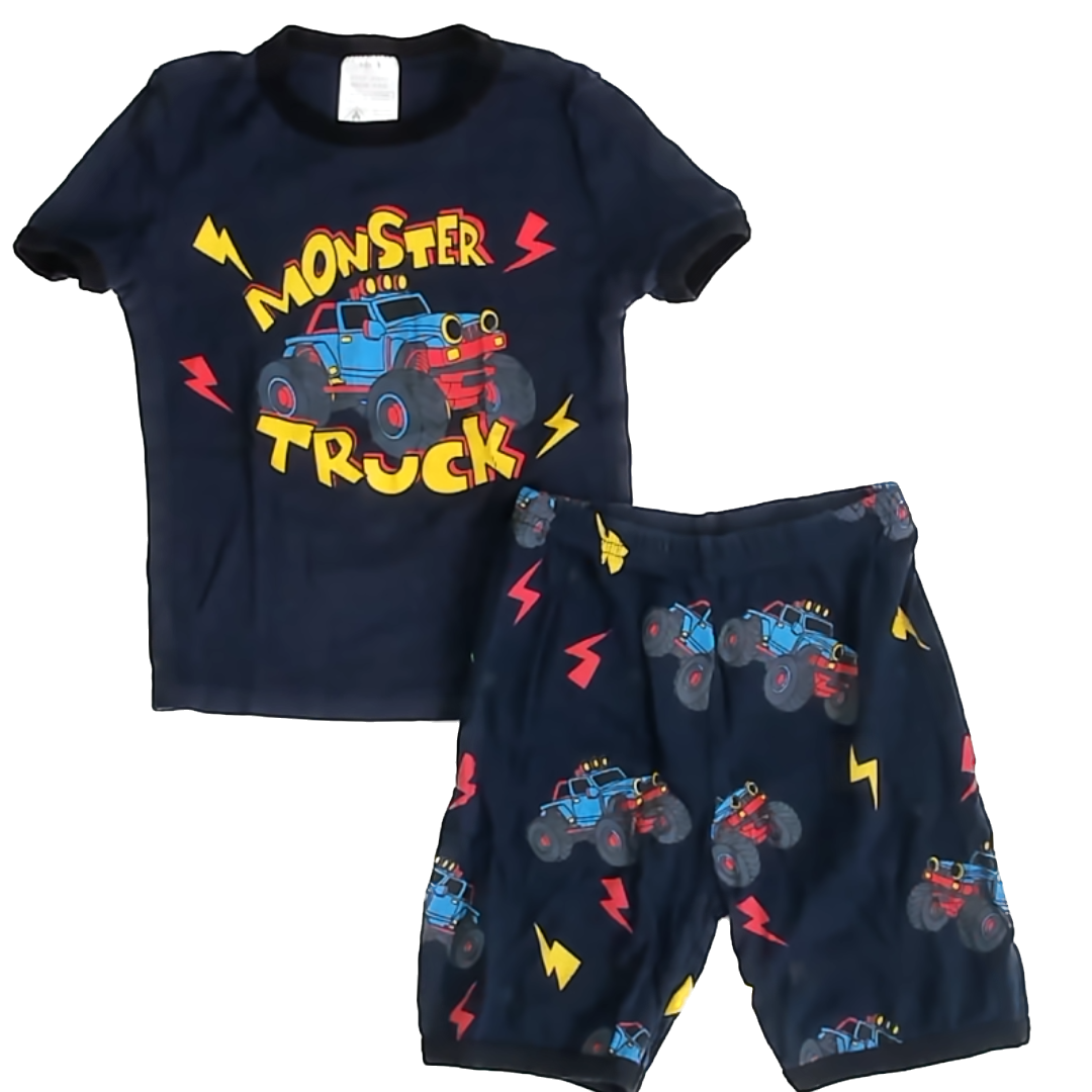 Unknown Boys Navy "Monster Trucks" 2-piece Pajamas Size: 6 Years Navy "Monster Trucks"