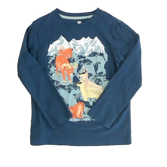 Tea Collection Boys Navy Mountains Long Sleeve T-Shirt Size: 8 Years Navy Mountains