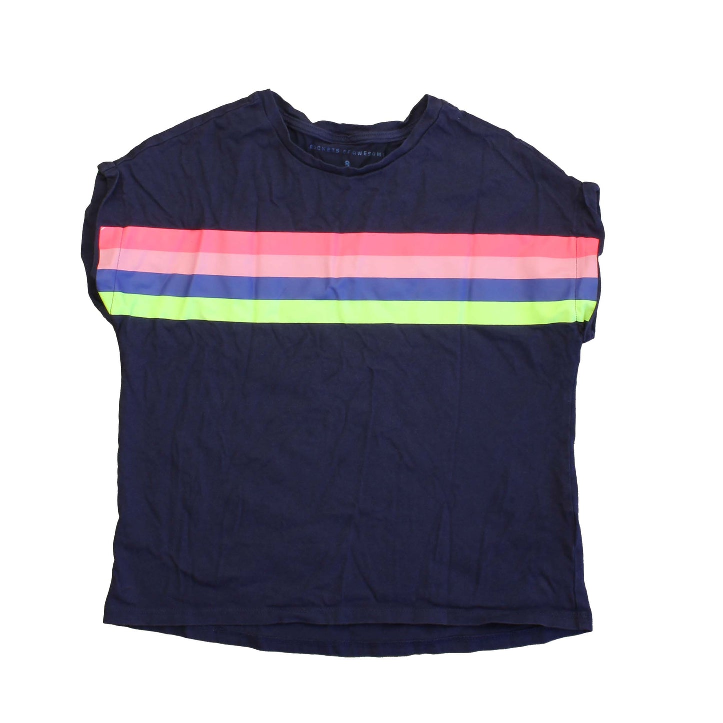 Rockets Of Awesome Girls Navy | Multi | Stripes T-Shirt Size: 4T Navy | Multi | Stripes