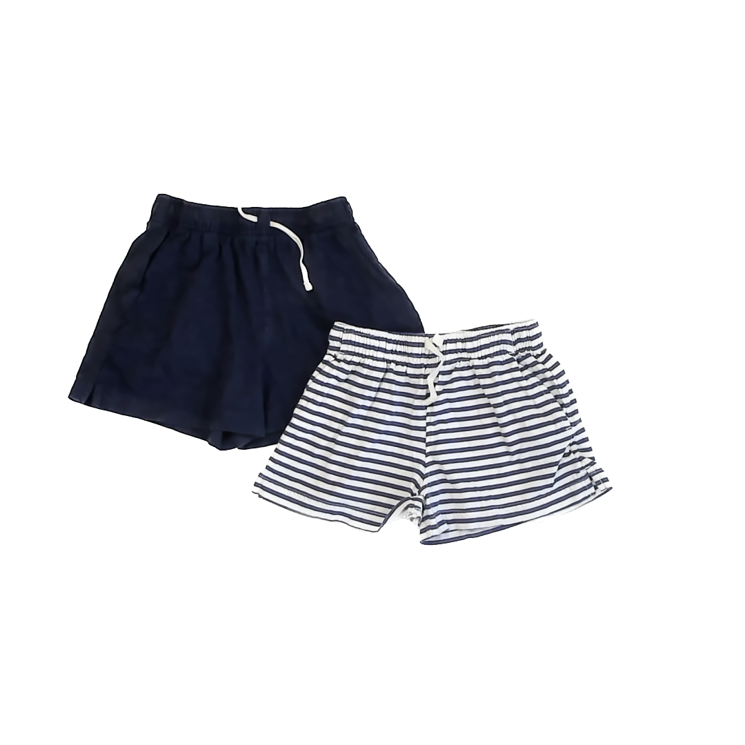 Primary Girls Navy | Navy White Stripe Shorts Size: 6-7 Years Navy | Navy White Stripe