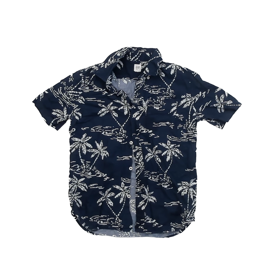 Gap Boys Navy | Palm Trees Button Down Short Sleeve Size: L Navy | Palm Trees