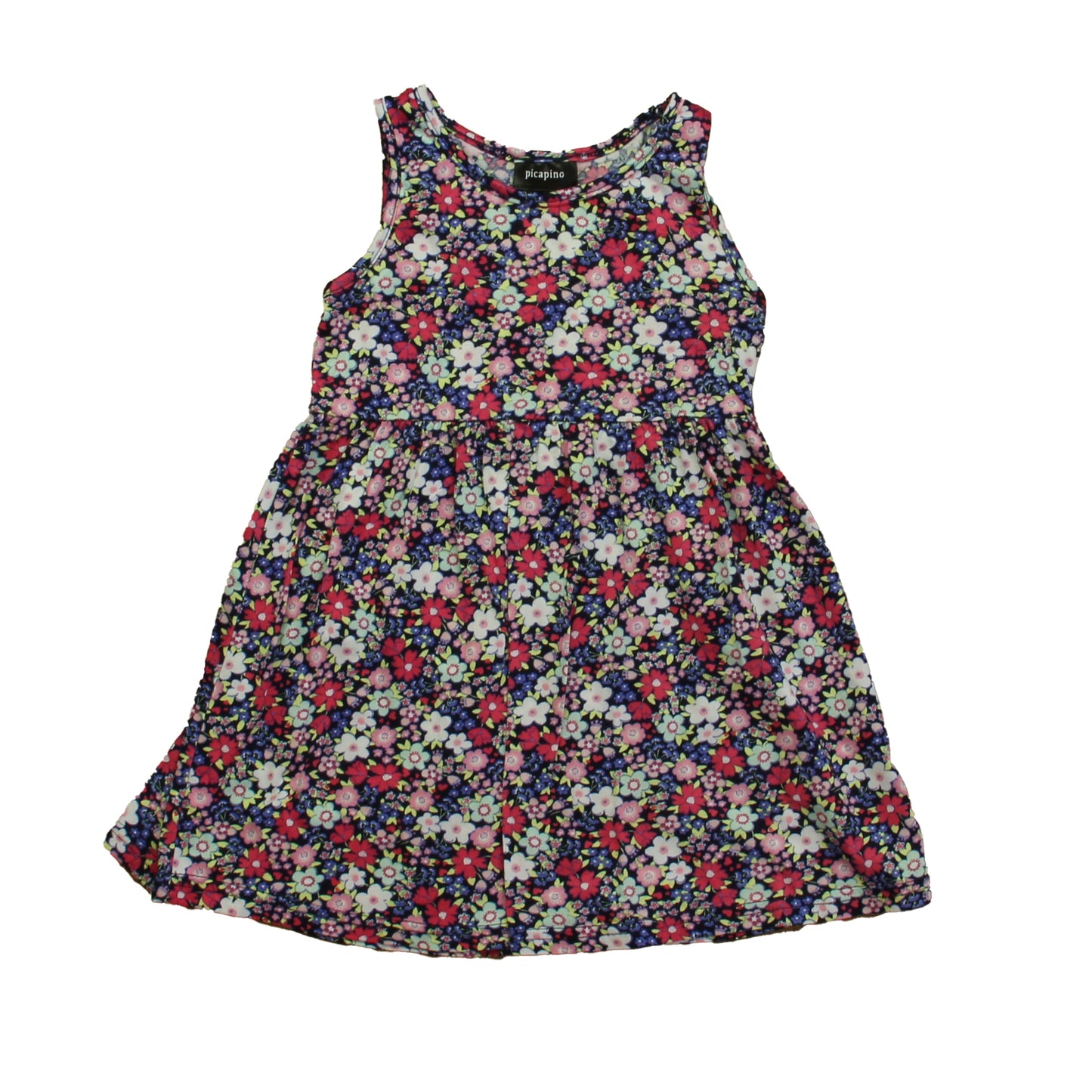 Picapino Girls Navy | Pink Floral Dress Size: 3T