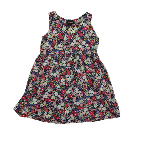 Picapino Girls Navy | Pink Floral Dress Size: 3T