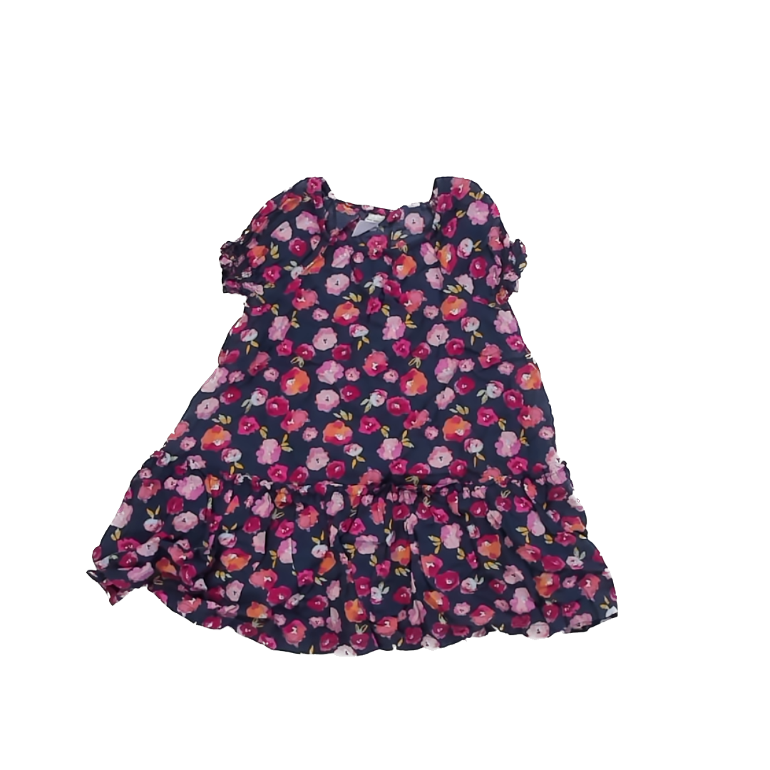 Carter's Girls Navy | Pink Floral Dress Size: 4T Navy | Pink Floral