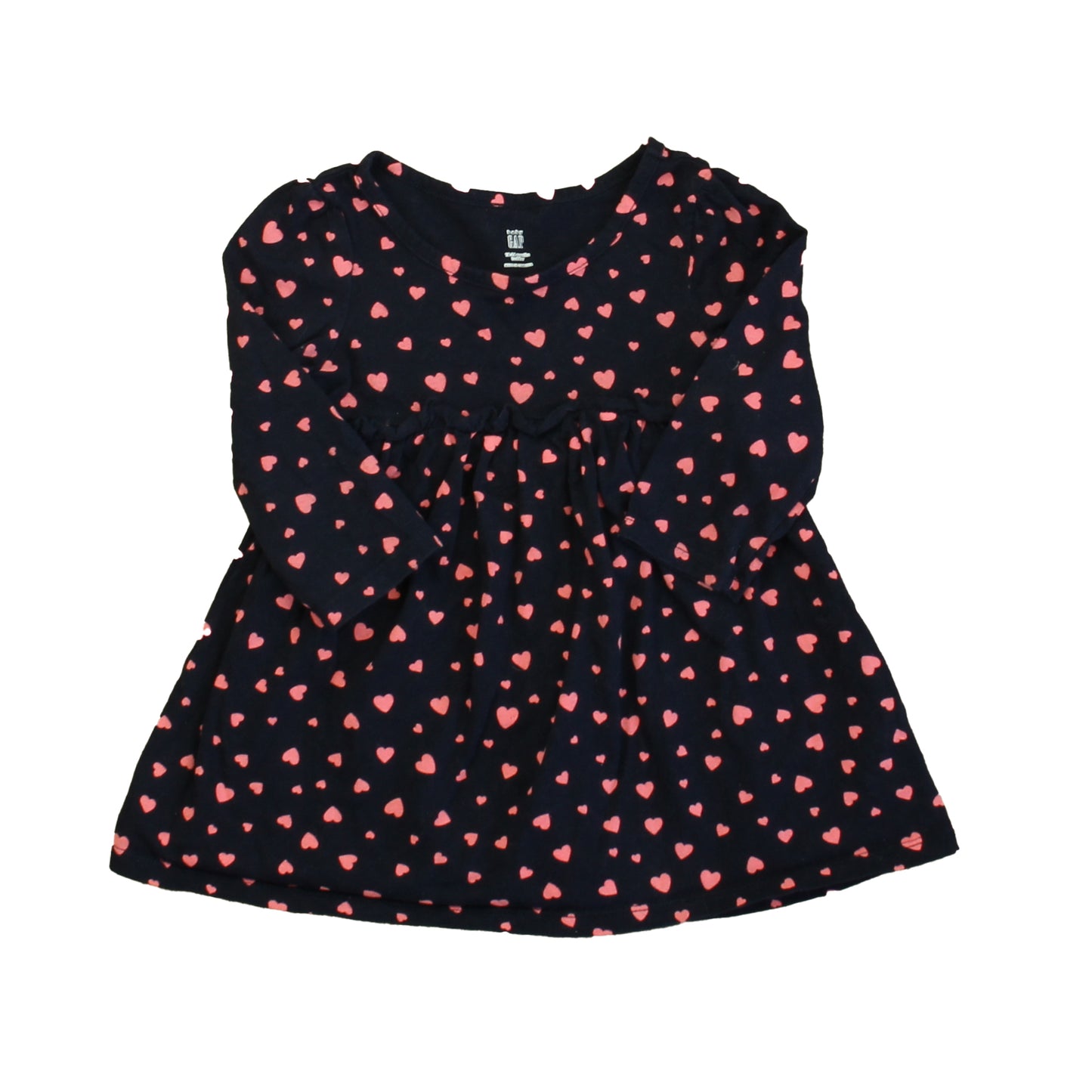 Gap Girls Navy | Pink Hearts Dress Size: 18-24 Months Navy | Pink Hearts