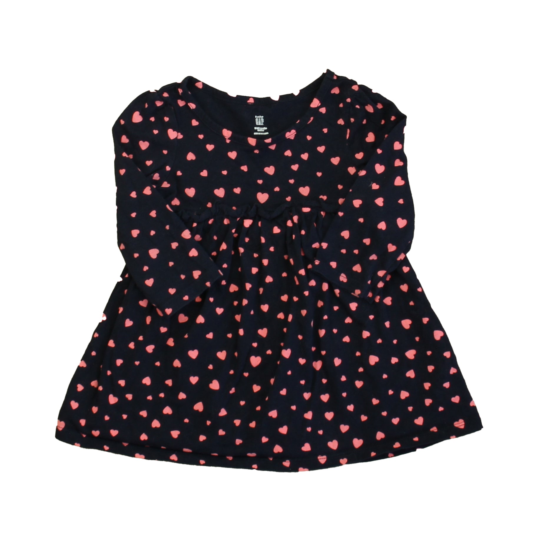 Gap Girls Navy | Pink Hearts Dress Size: 18-24 Months Navy | Pink Hearts
