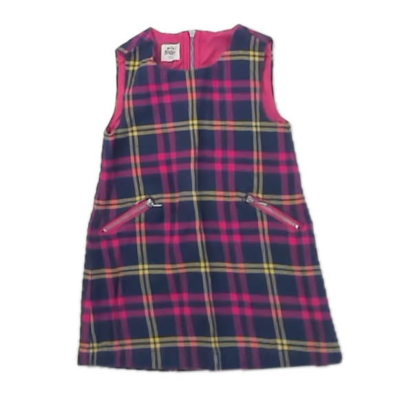 Boden Girls Navy | Pink Plaid Jumper Size: 2-3T Navy | Pink Plaid