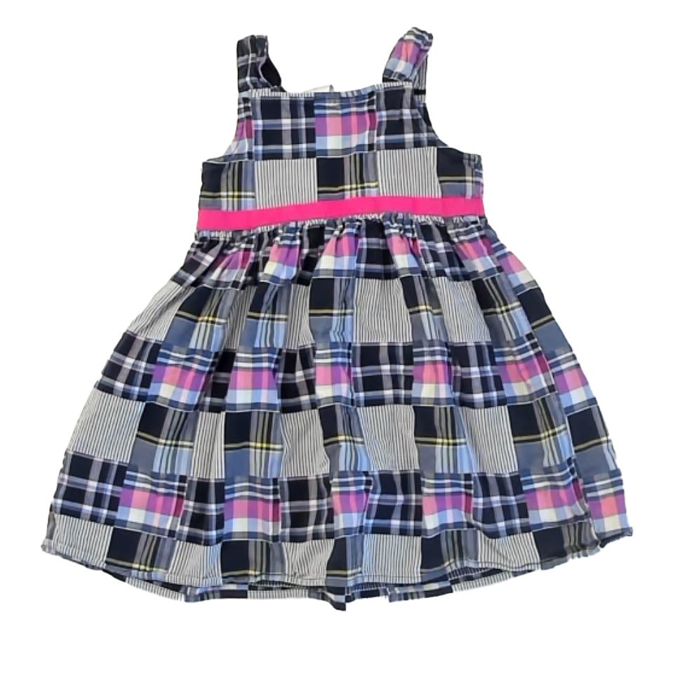 Gymboree Girls Navy | Pink Plaid Dress Size: 4T Navy | Pink Plaid