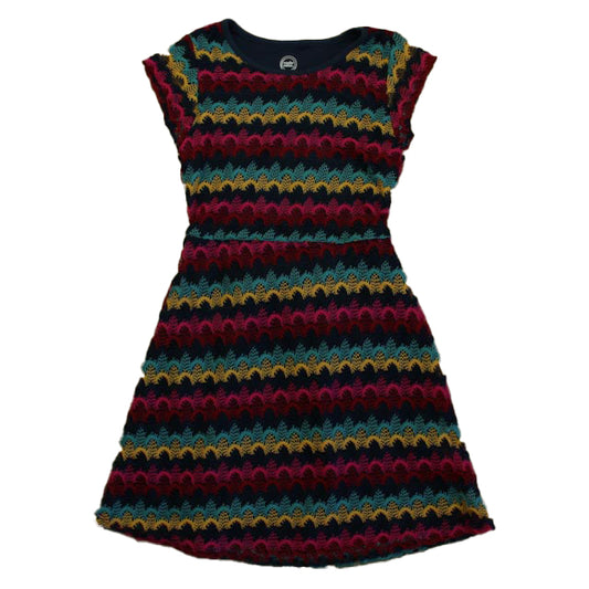 Wonder Nation Girls Navy | Pink Stripe Dress Size: 10-12 Years