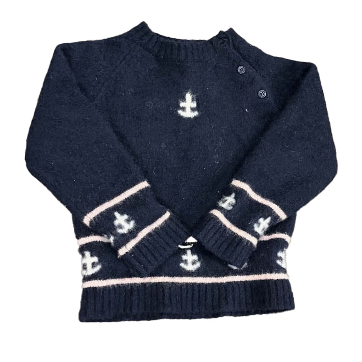 Kule Unisex Navy | Pink | White Anchors Sweater Size: 2T Navy | Pink | White Anchors