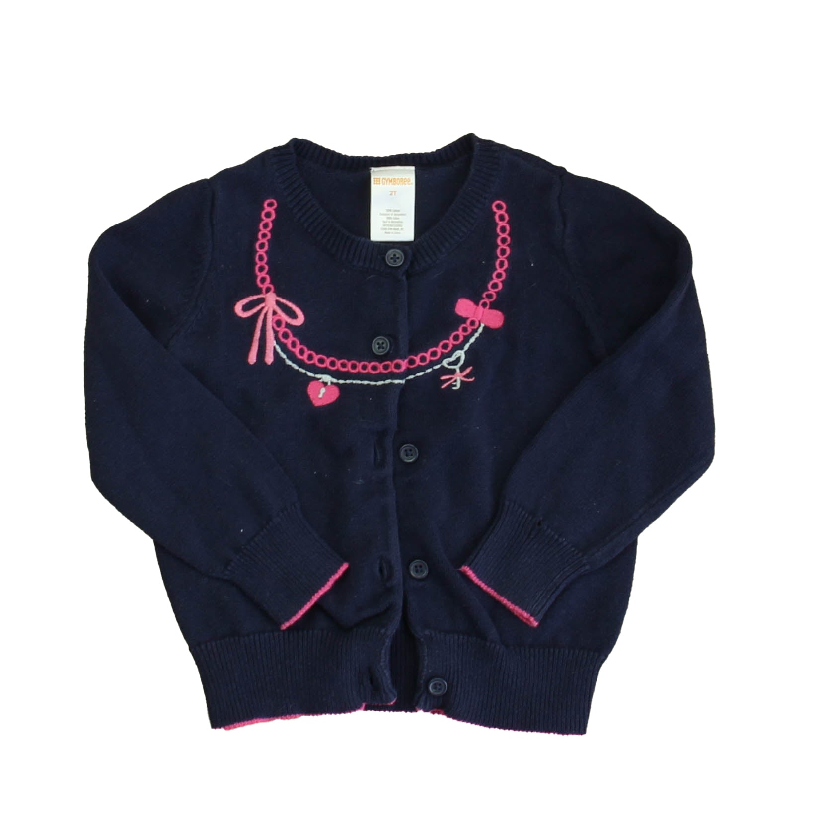 Gymboree Girls Navy | Pink Cardigan Size: 2T Navy | Pink