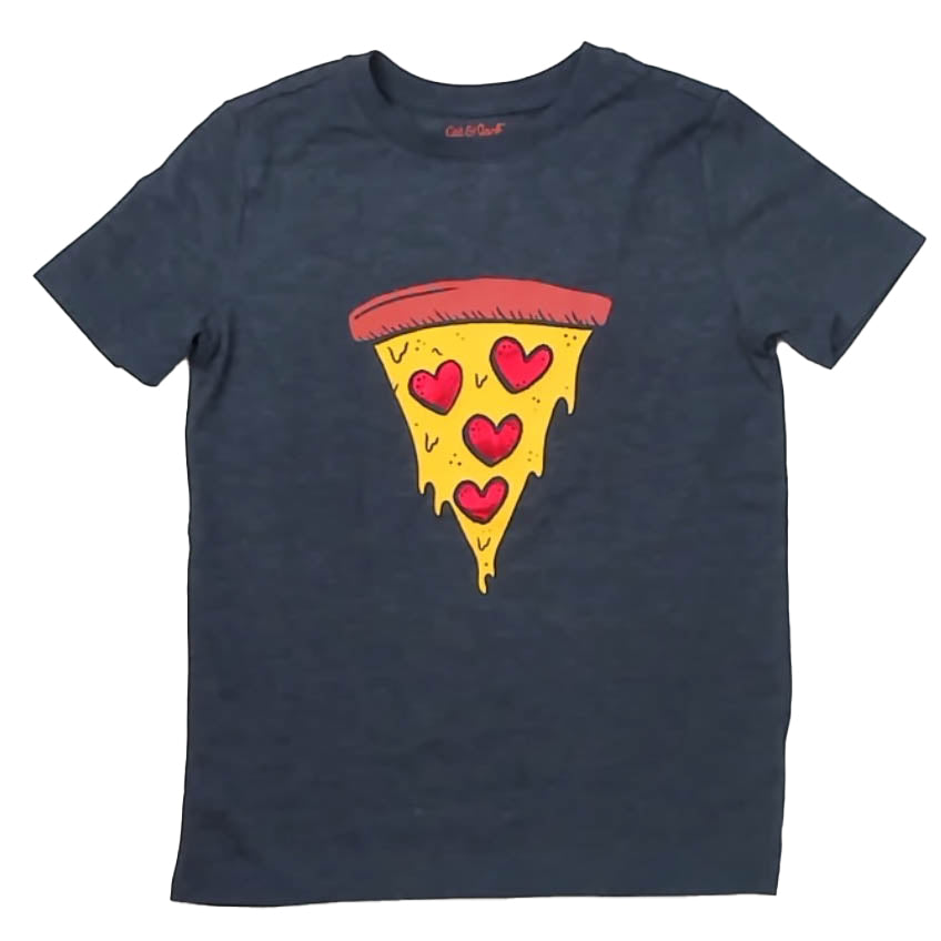 Cat & Jack Girls Navy Pizza T-Shirt Size: 8-10 Years Navy Pizza