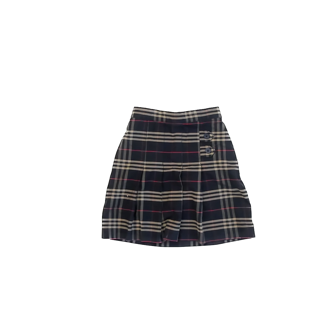 Elderwear Girls Navy Plaid Skirt Size: 5T Navy Plaid