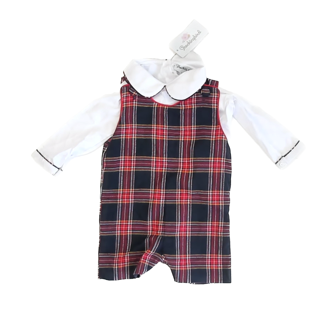 Smockingbird Boys Navy Plaid Apparel Sets Size: 18 Months Navy Plaid