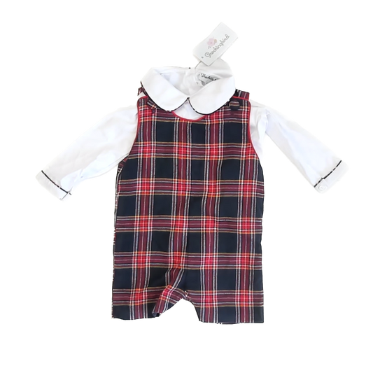 Smockingbird Boys Navy Plaid Apparel Sets Size: 18 Months Navy Plaid