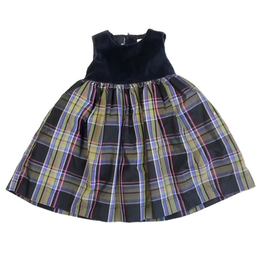 Gap Girls Navy Plaid Dress Size: 2T Navy Plaid