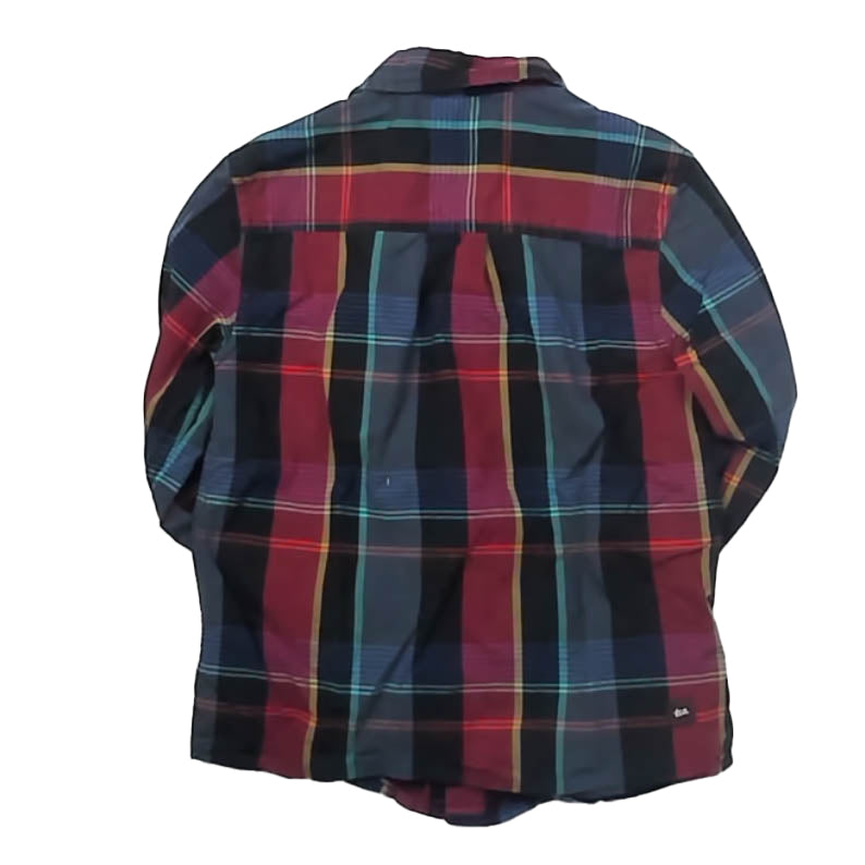 Tea Collection Boys Navy Plaid Button Down Long Sleeve Size: 4T Navy Plaid