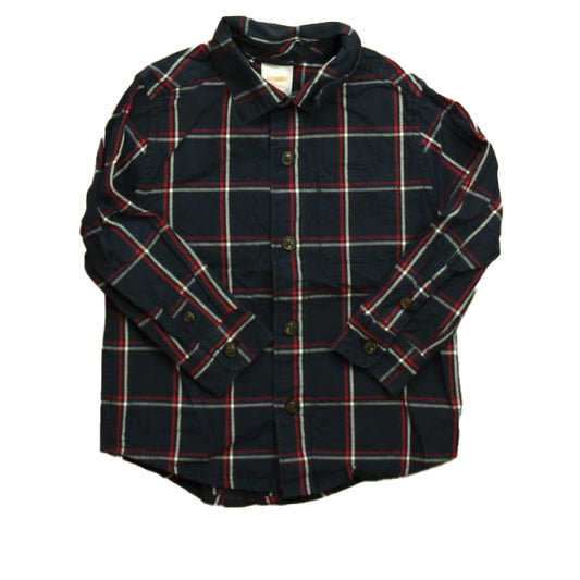 Gymboree Boys Navy Plaid Button Down Long Sleeve Size: 18-24 Months