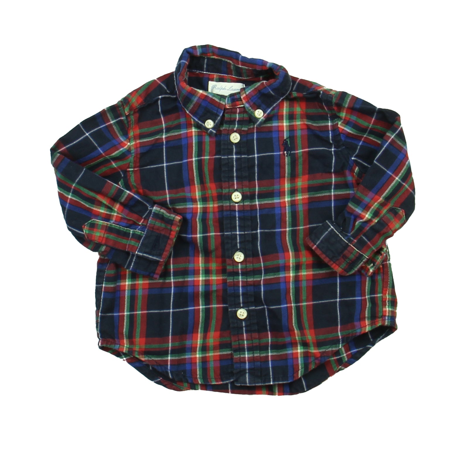 Ralph Lauren Boys Navy | Plaid Button Down Long Sleeve Size: 9 Months Navy | Plaid