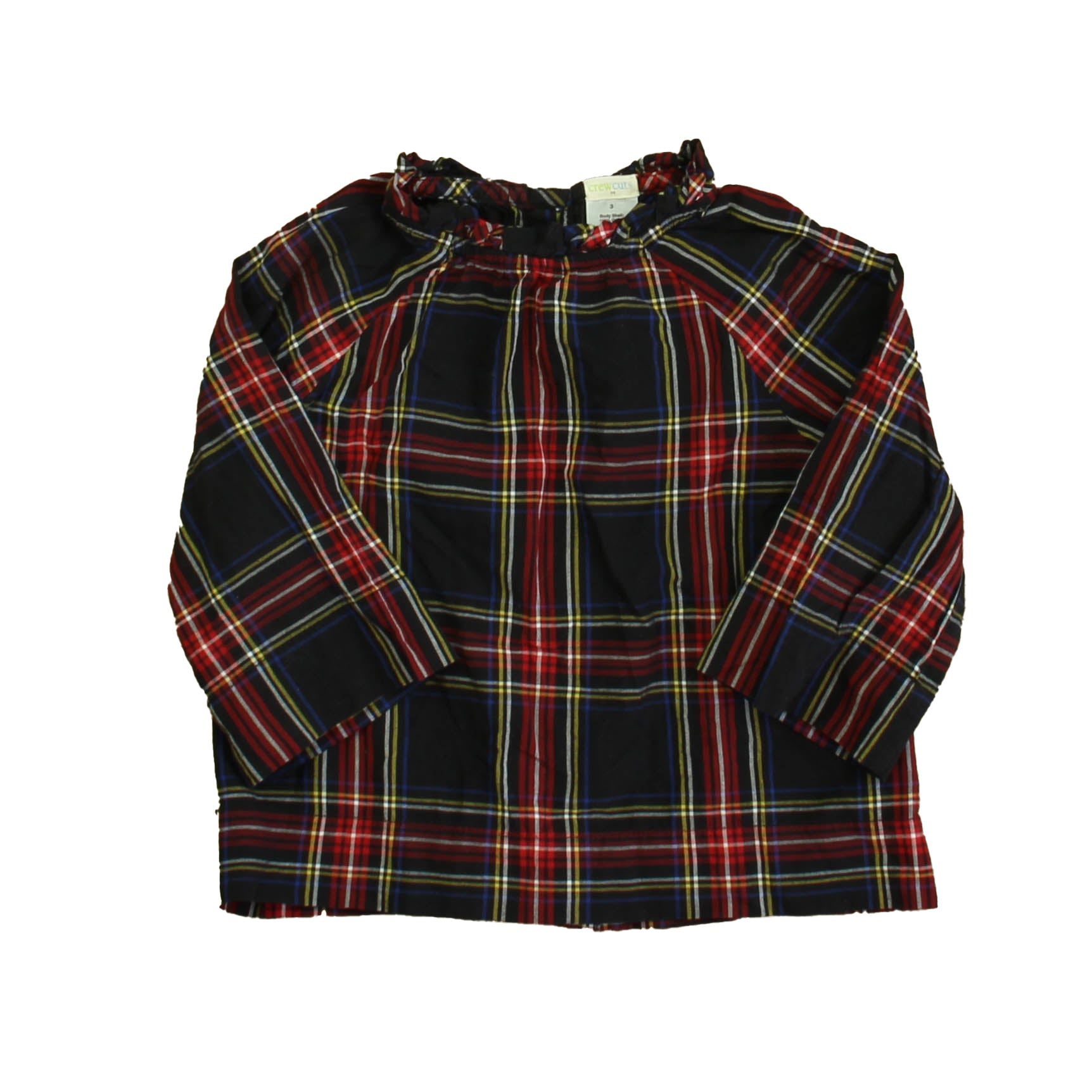 Crewcuts Girls Navy Plaid Blouse Size: 3T Navy Plaid