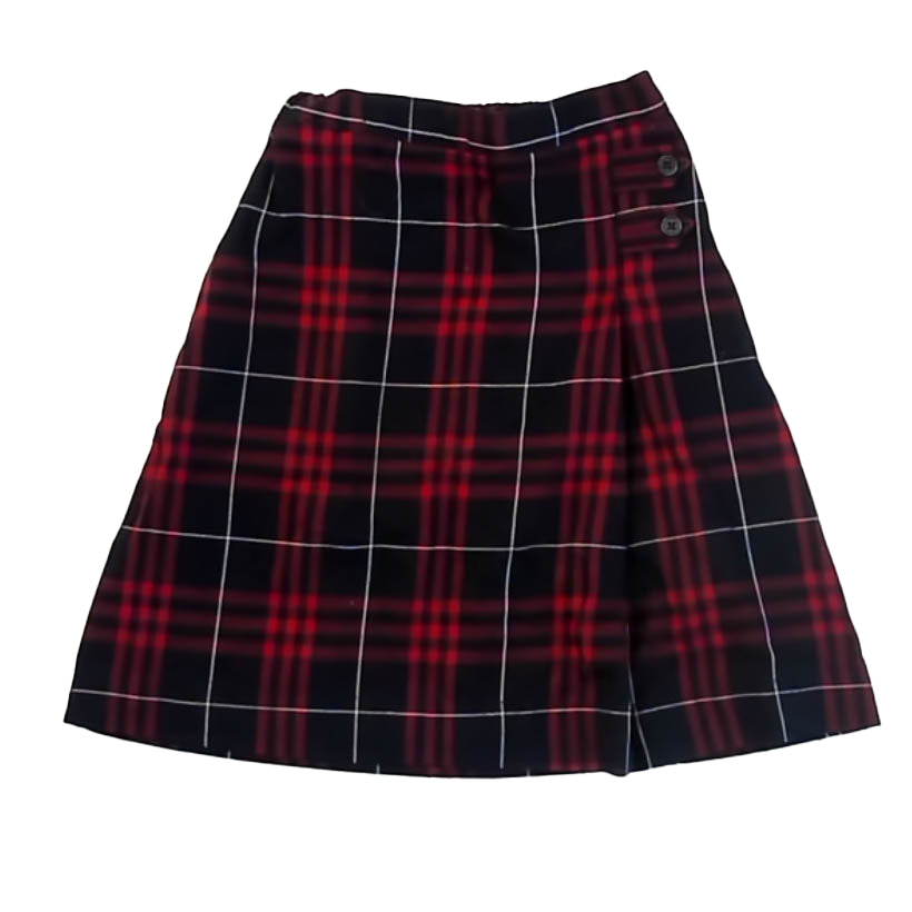 Lands' End Girls Navy Plaid Skirt Size: 6 Years Navy Plaid