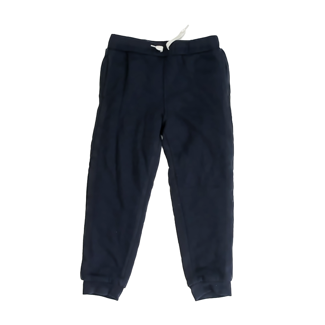 Lands' End Unisex Navy Plush-lined Casual Pants Size: 6-7 Years Navy Plush-lined